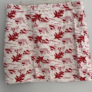 Talbots Red and White Mini Skirt